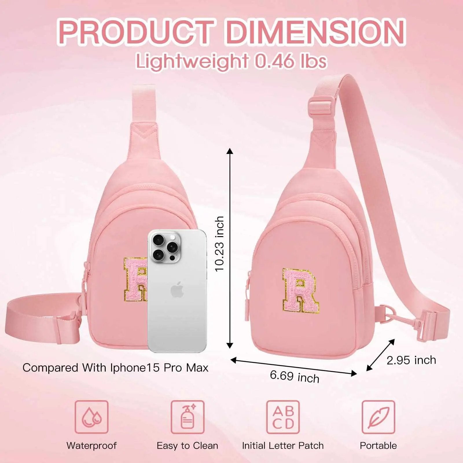 Small Initial Sling Bag Crossbody Bag Fanny Pack for Girls Women Cute Chest Bag Cross Body Bag Personalized Gift - Love Salve